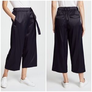 NWT Vince Belted Crossover Culottes Pants Coastal Blue Size L